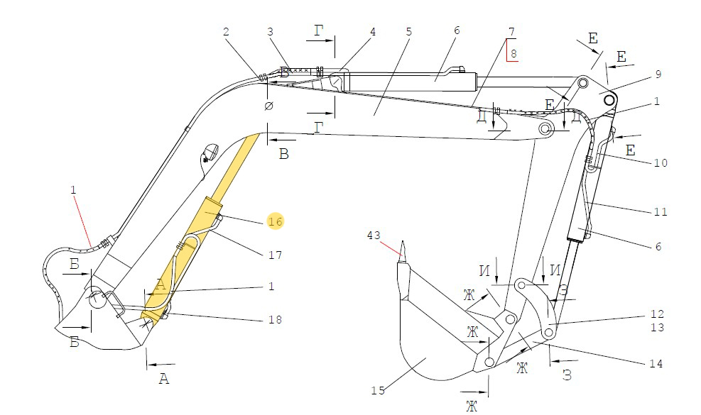 Чертежи стрелы экскаватора